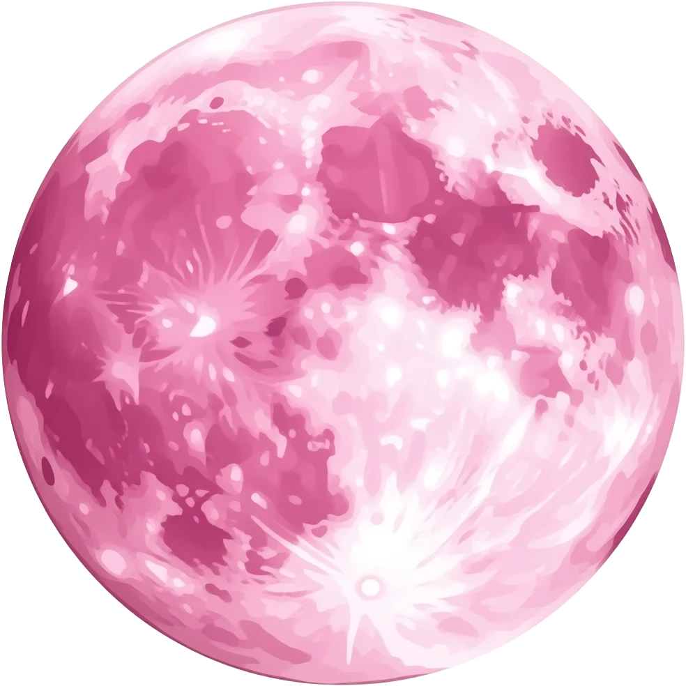 pink moon emoji in a sentence emoji