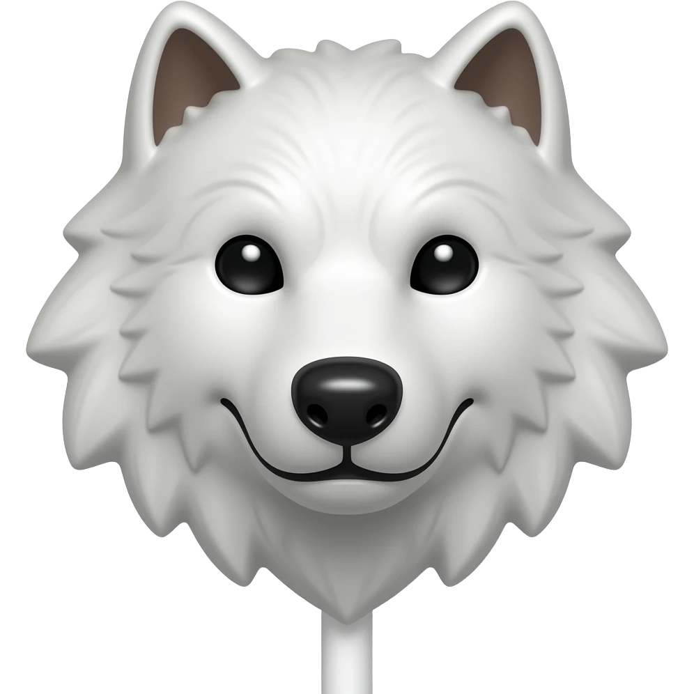 White Chocolate wolf face lollipop emoji