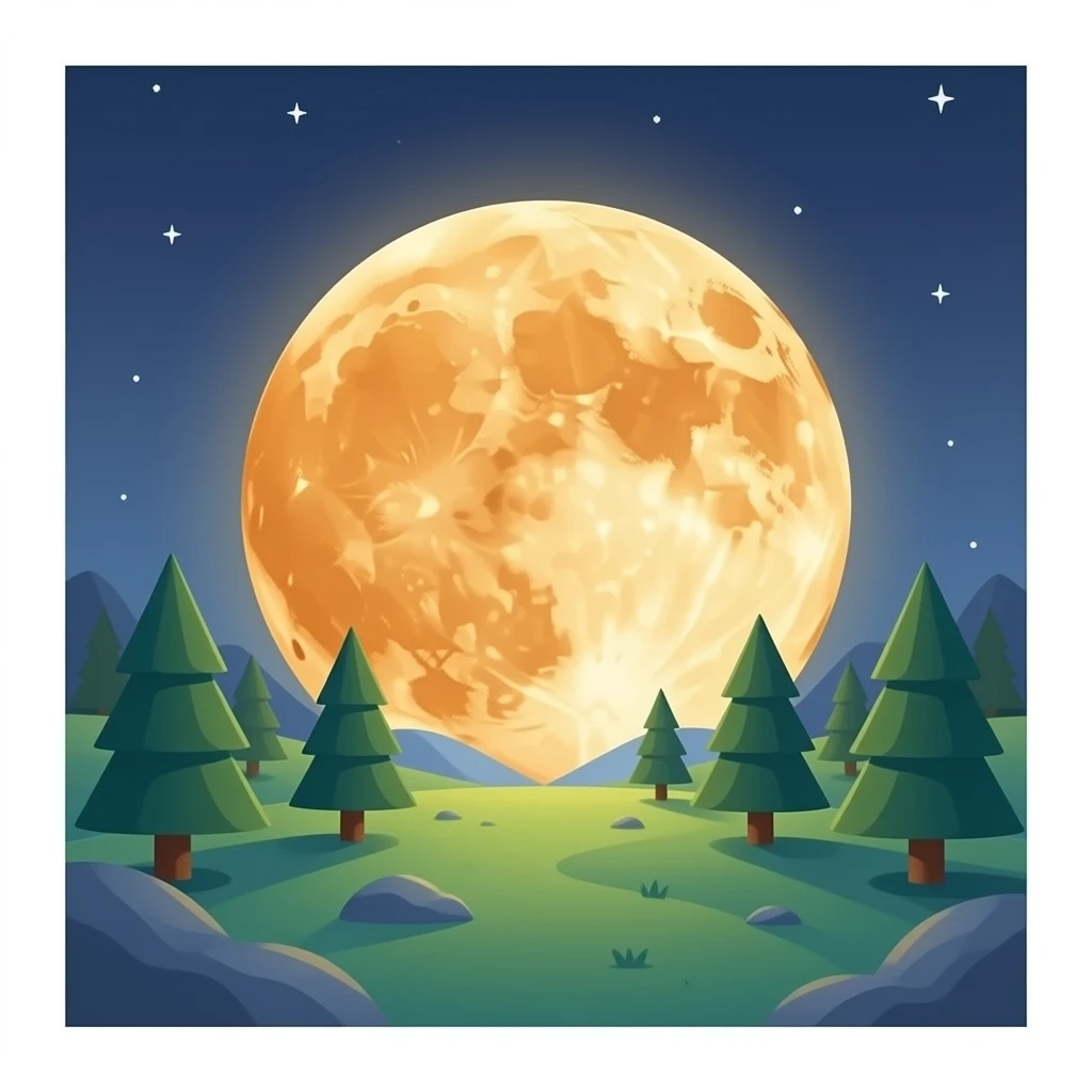 Orange moon emoji