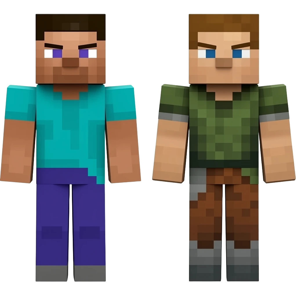 Minecraft Steve vs Herobrine emoji