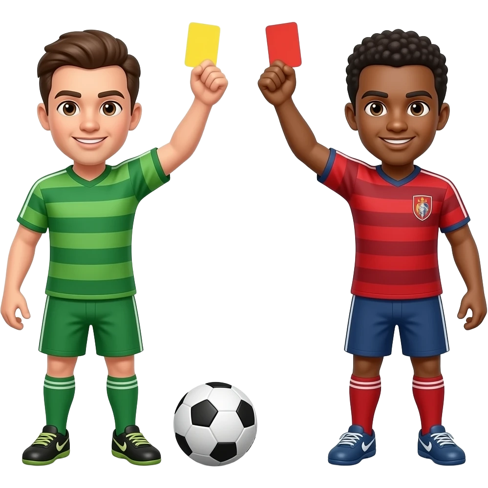 second yellow card results in red card soccer emoji