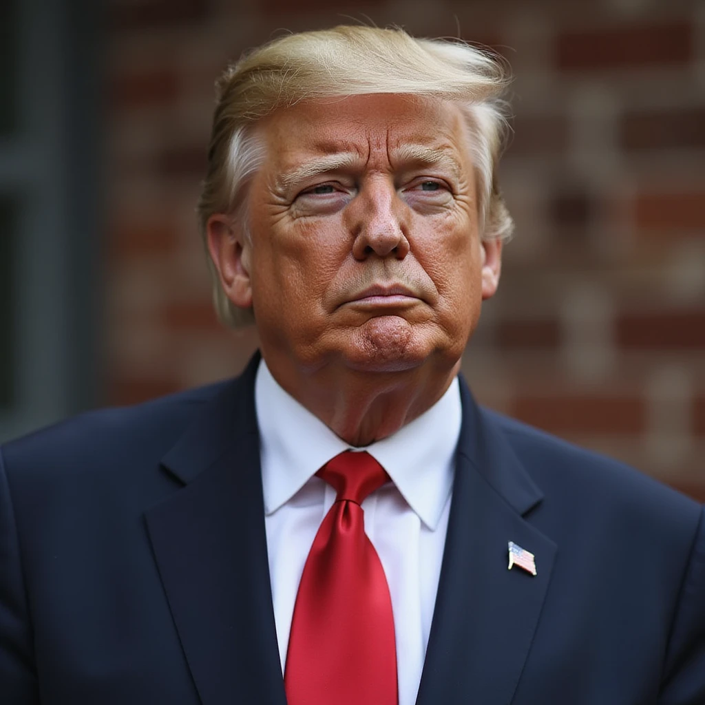 realistic portrait of Donald Trump, no background emoji