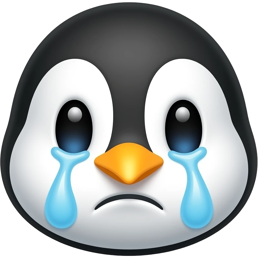 sad penguin face cry emoji
