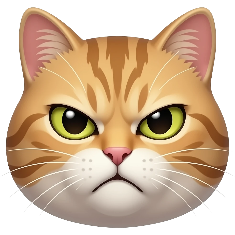 Quiero un emoji de un gato enojado mirando para la izquierda emoji