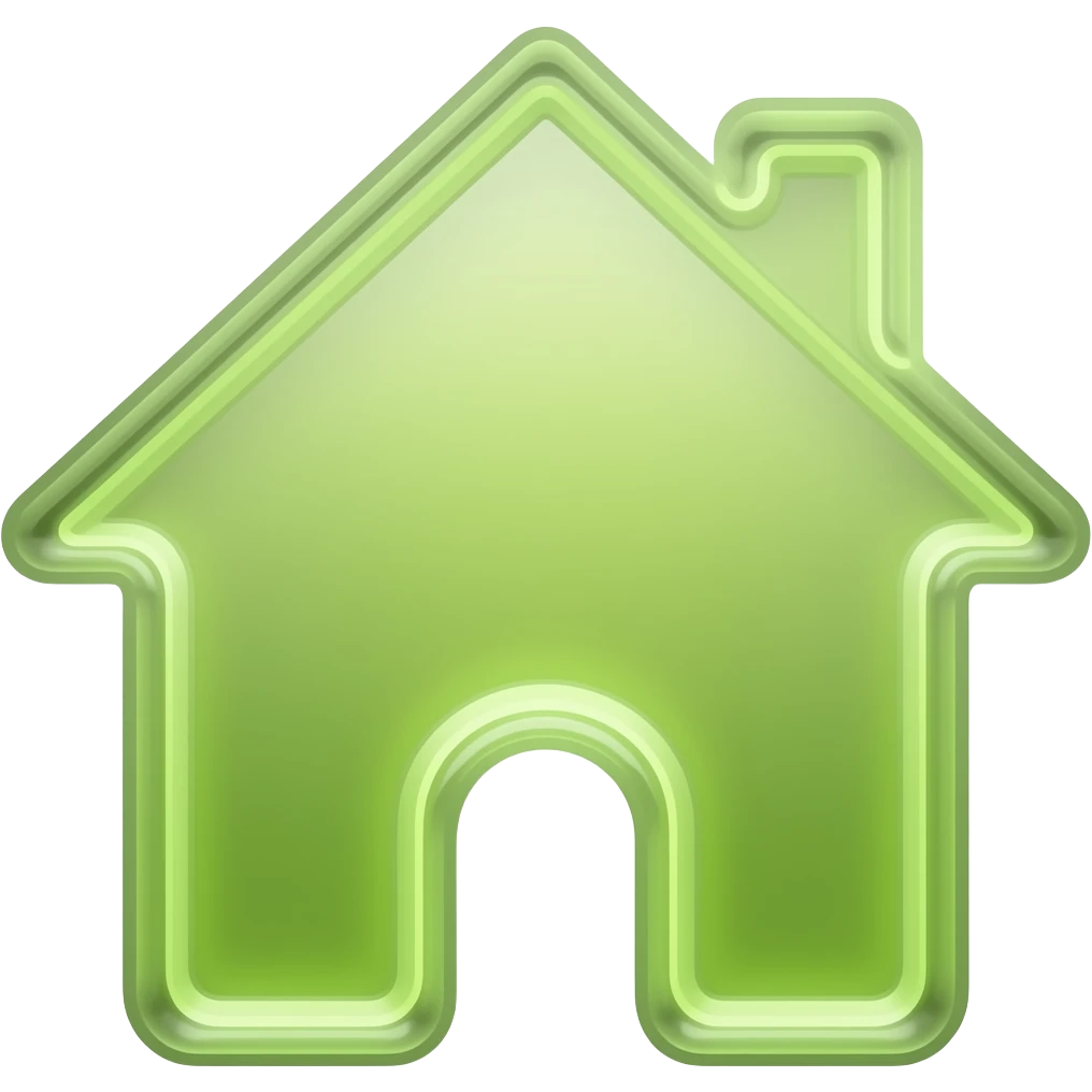 ícone casa lime vidro neon brilho cegante emoji