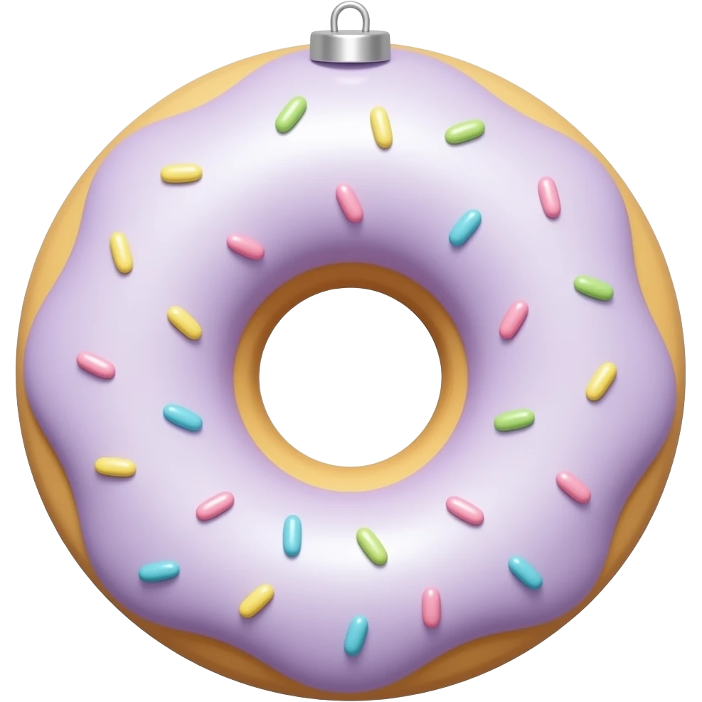 A donut with Barbie-inspired ornament with pastel barbie colour emoji