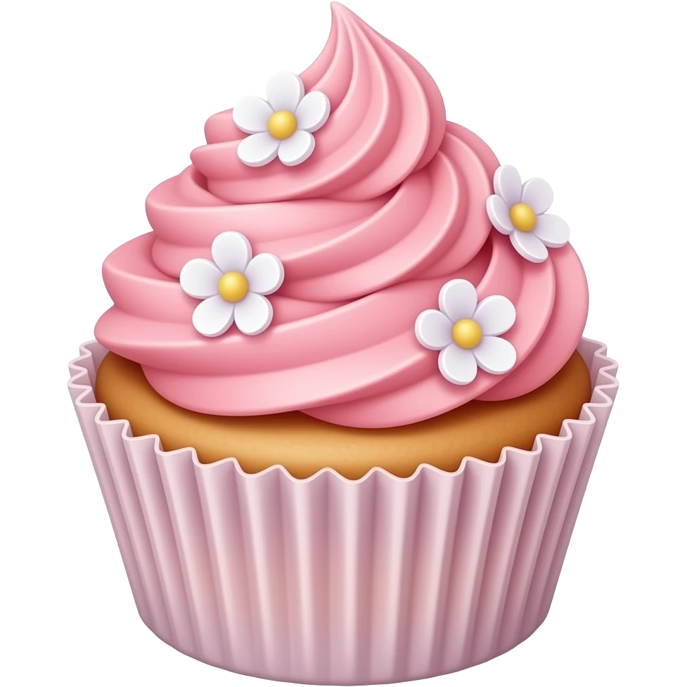 Cupcake with pink icing emoji