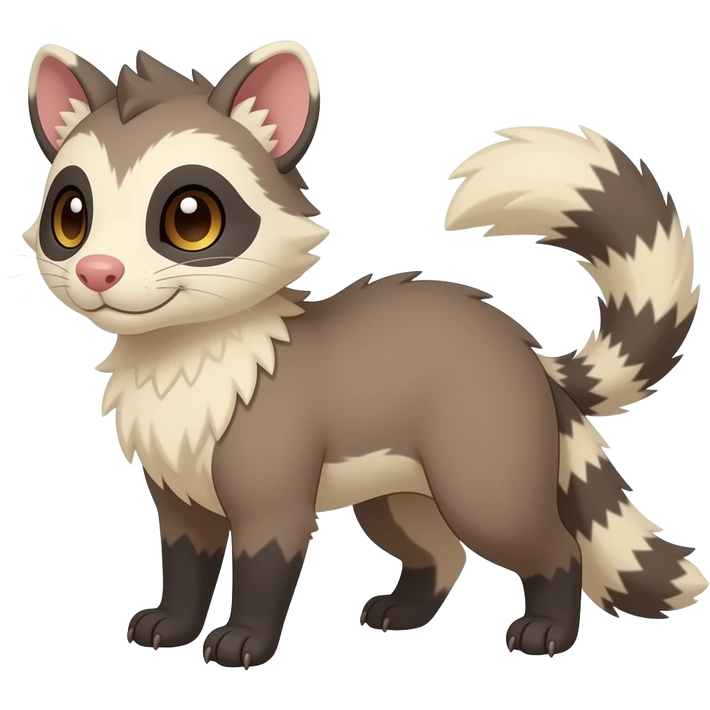 Randomly marked Absol-Furret-Mankeulv-Civet-Genet-Marsupial-Ermine-hybrid emoji