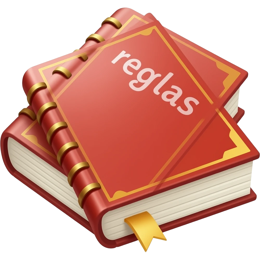 Emoji de reglas (cuaderno rojo estilo biblia  diga reglas)(quiero que diga en español reglas) emoji