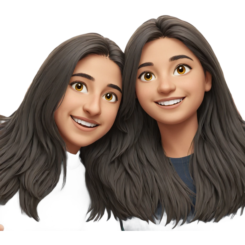 smiling girls with long hair emoji