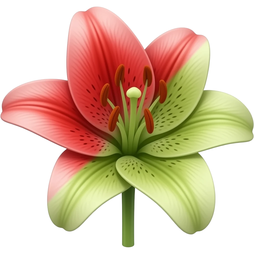 red to green lily flower emoji