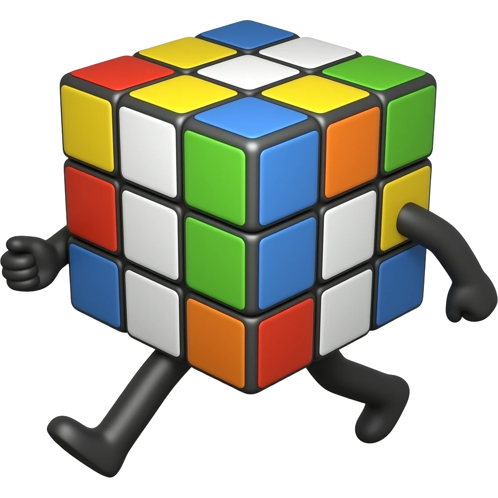 Walking Rubik's cube emoji