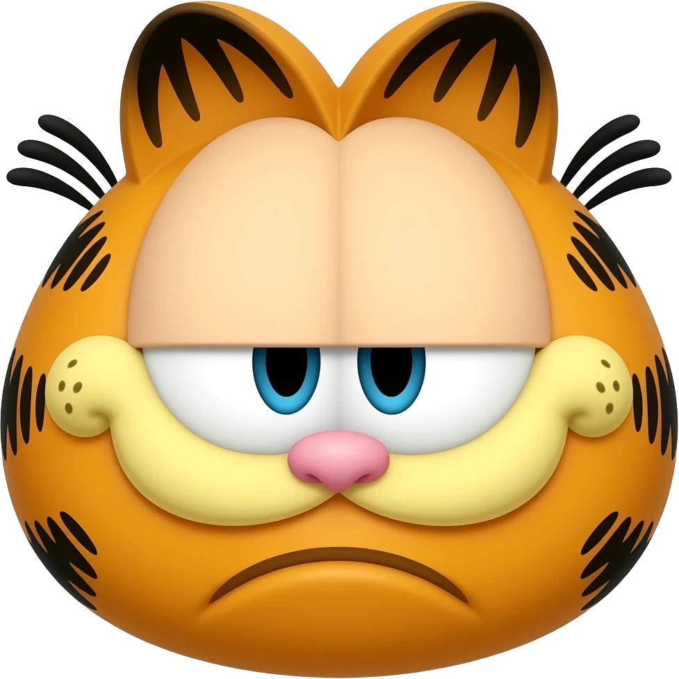 Garfield confused, face emoji