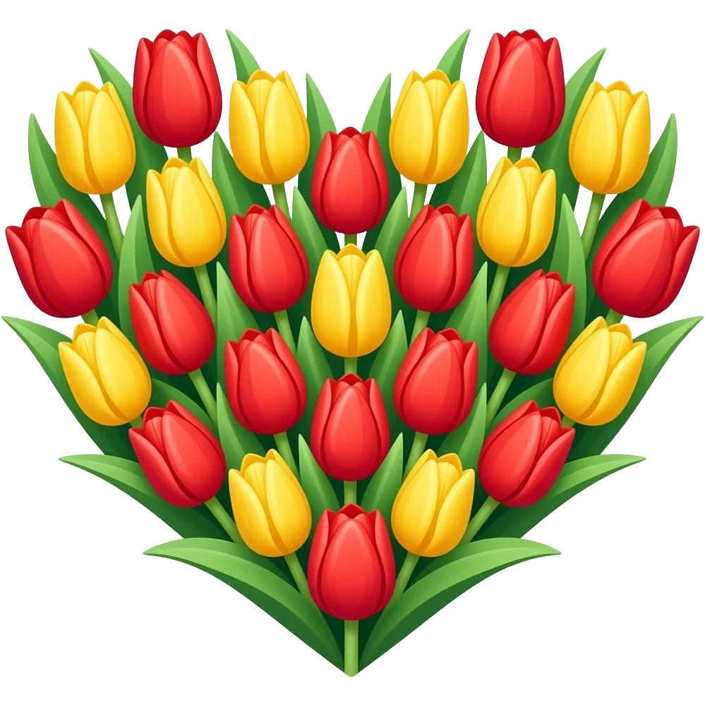Tulip Flowers in a heart emoji