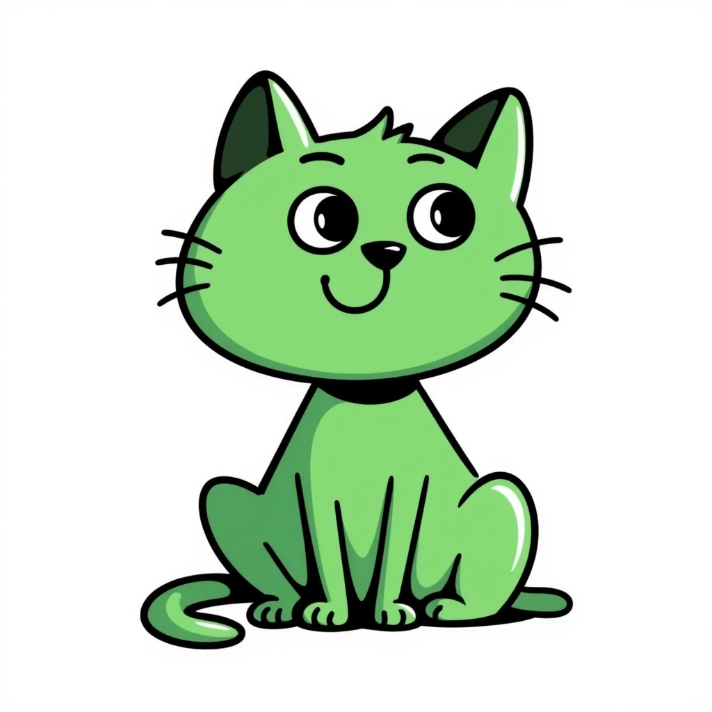 green cat on black background emoji