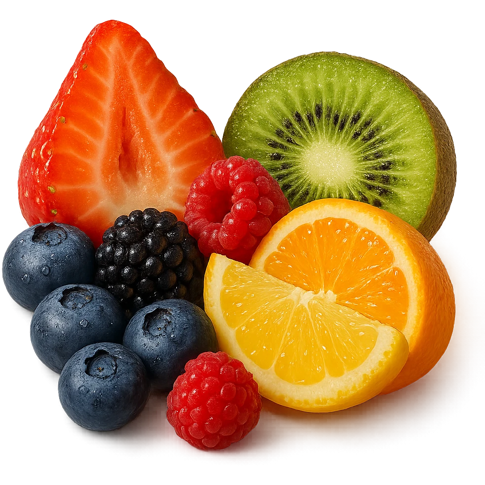 porzione di frutta fresca, iperrealistico 4k emoji