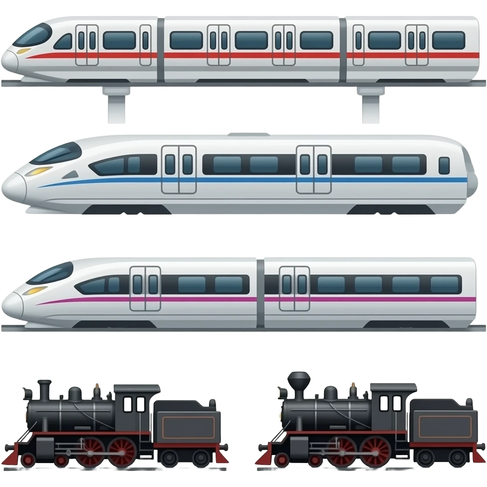 🚈🚝🚅🚄🚂🚟 emoji
