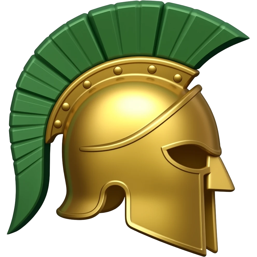 Green and gold Spartan emoji
