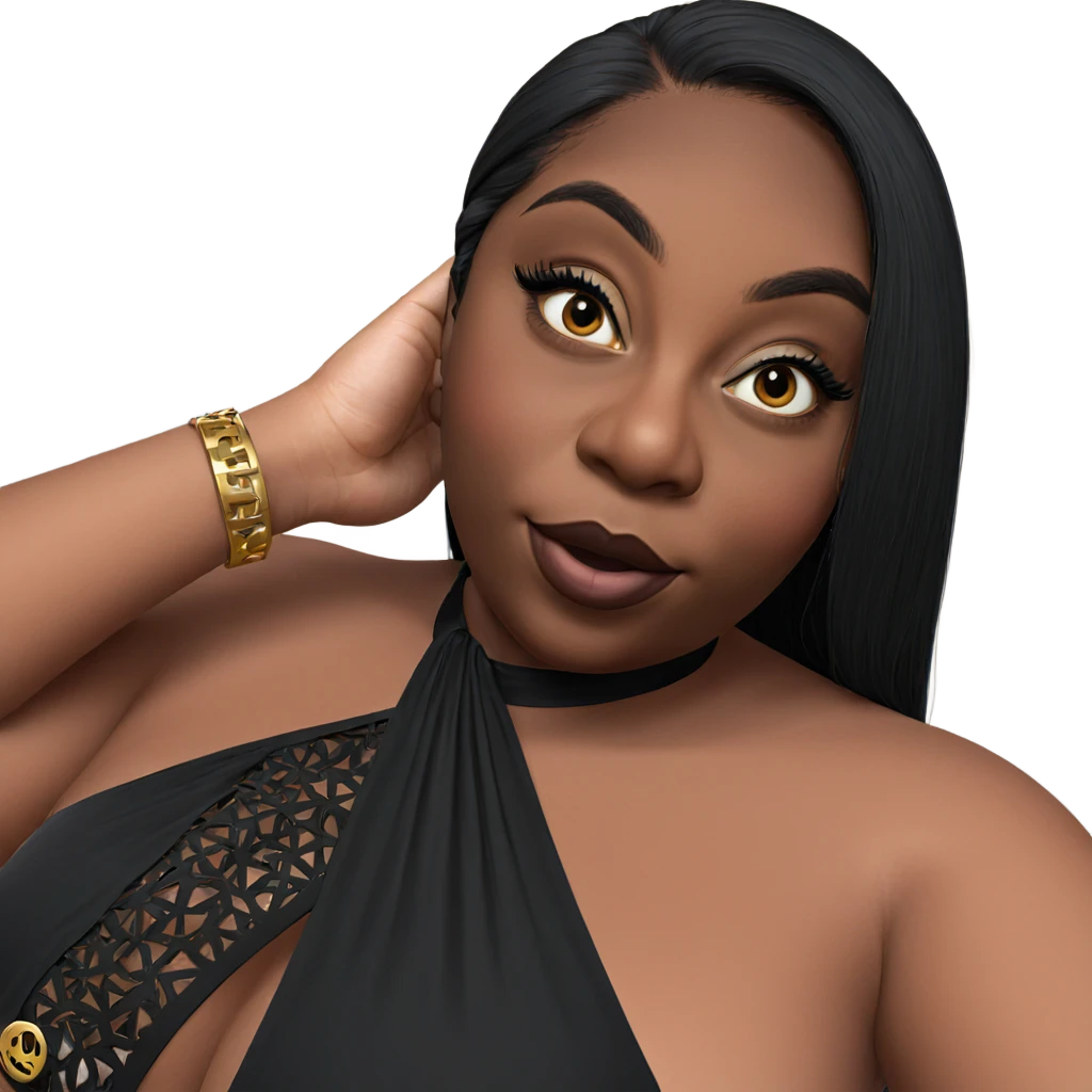 dark beauty in black dress emoji