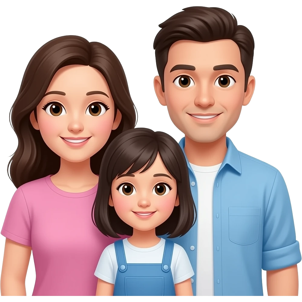 Mama Papa Erwachsene Sohn und erwachsene Tochter emoji