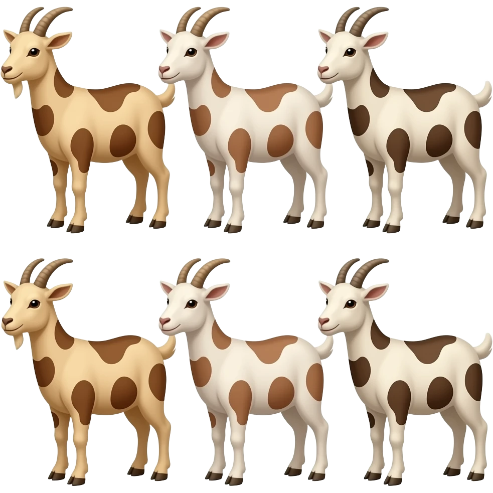 hazme seis cabras con manchas marrones emoji