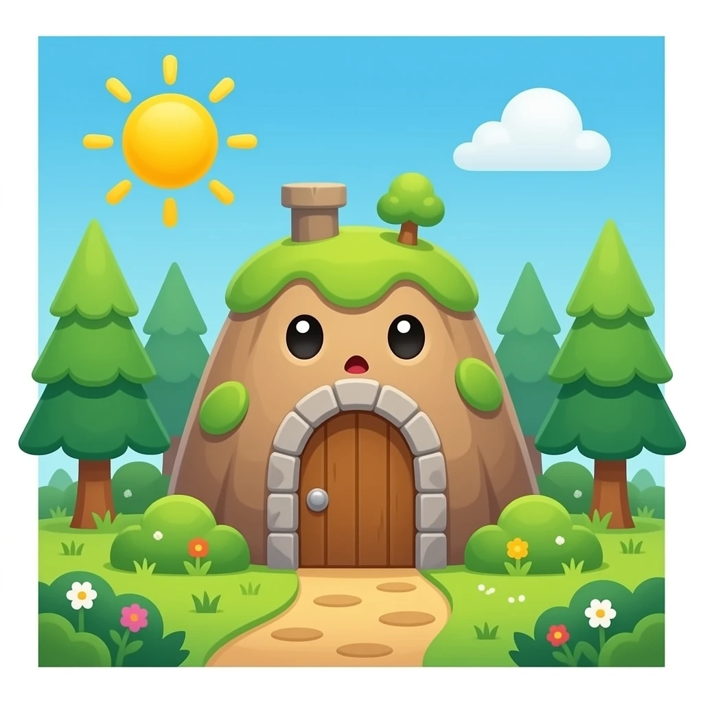 Entrada de um covil, mas estranhamente ele parece extremamente divertido emoji