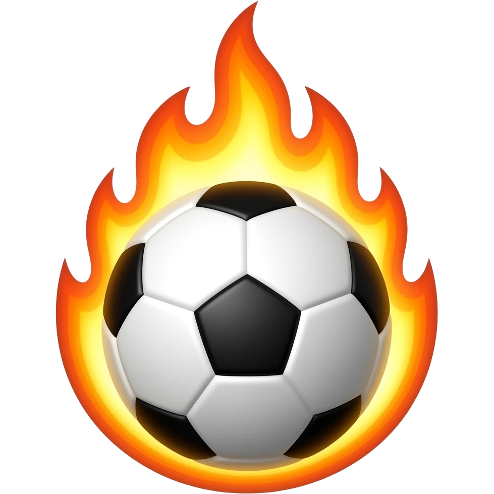 Soccer ball on fire emoji