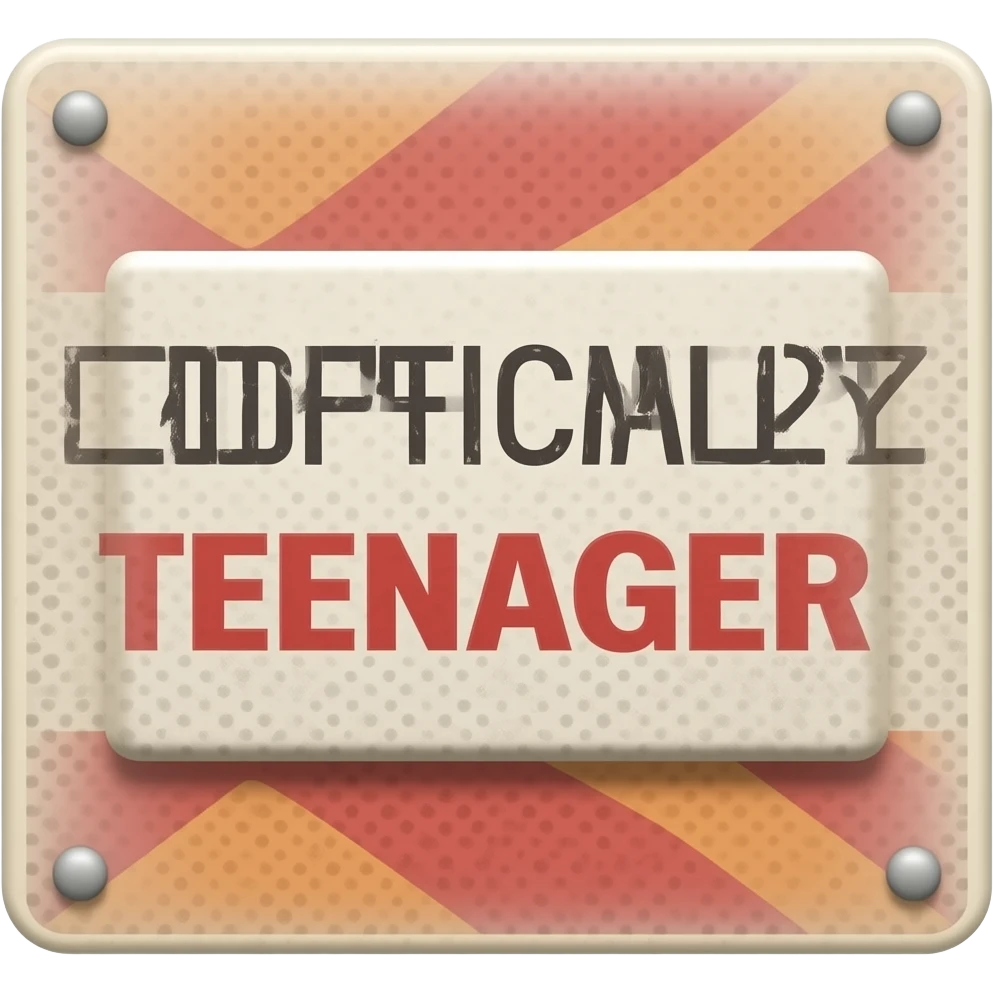 OFFICALLY A TEENAGER SIGN emoji