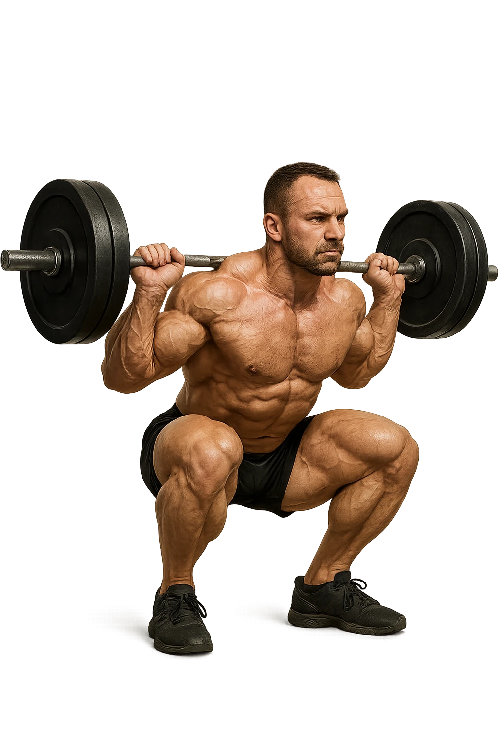bodybuilder fa squat con bilanciere  emoji