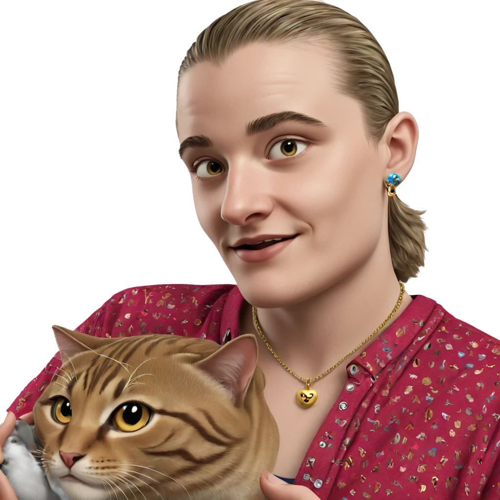 boy with cat and jewelry emoji