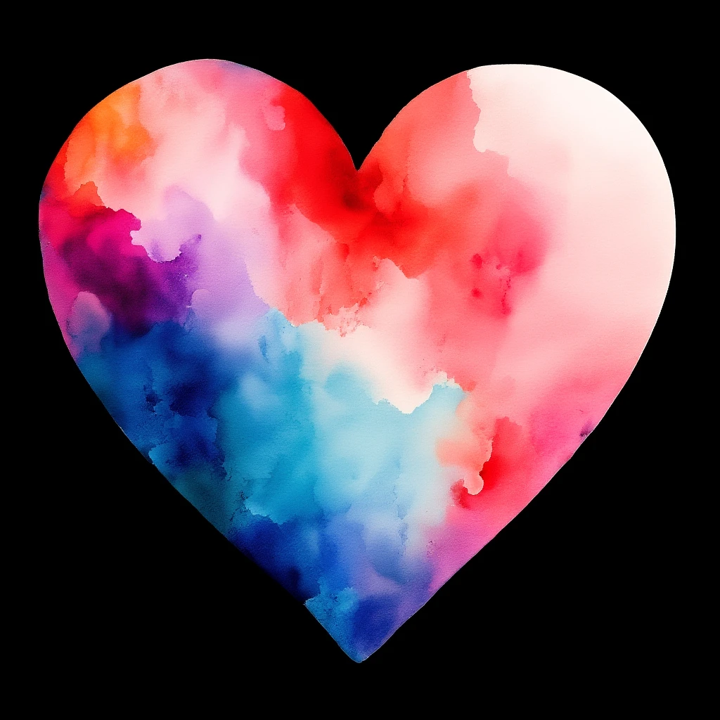 heart with a watercolor effect emoji