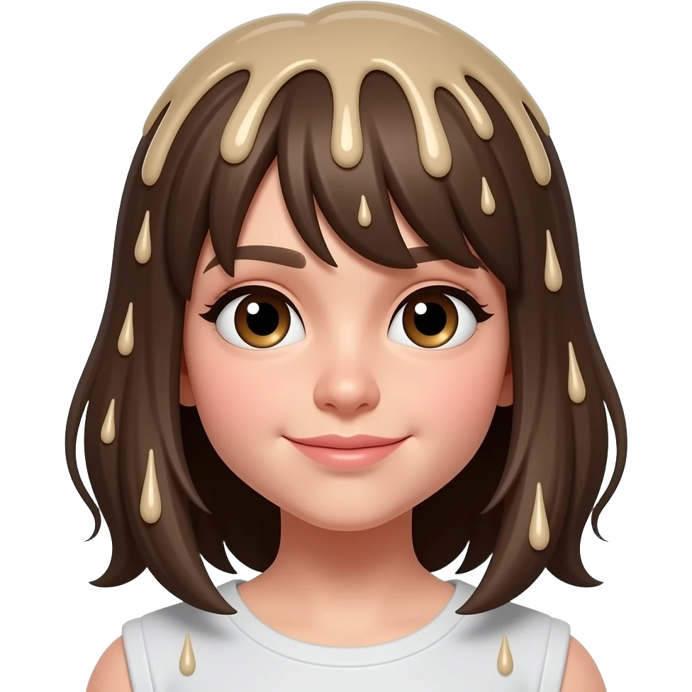 Girl with cum dripping from hair emoji