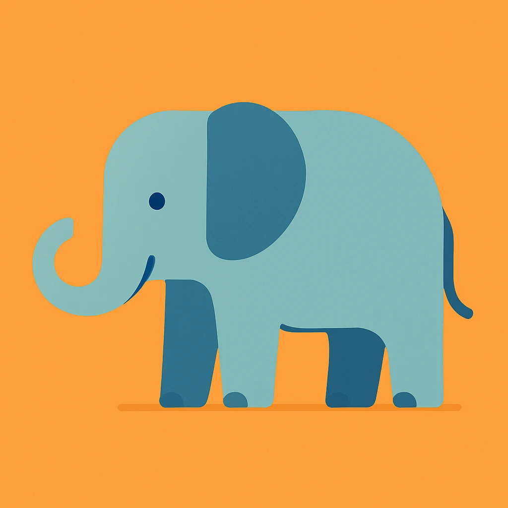 flat design style elephant emoji