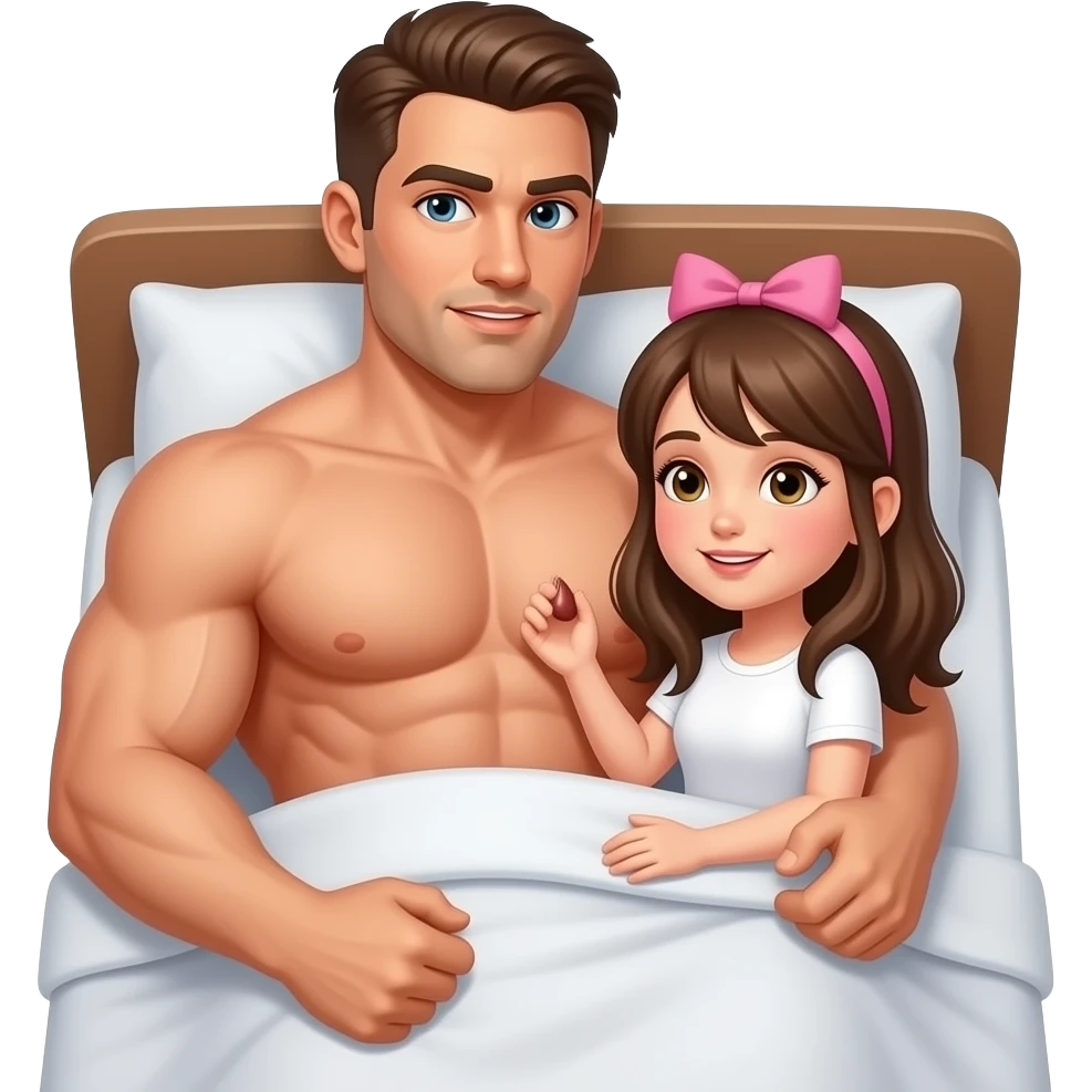 A MUSULOUS MAN FUCKING HIS DAUGHTER IN BED WITH HIS DICK AT VISION emoji