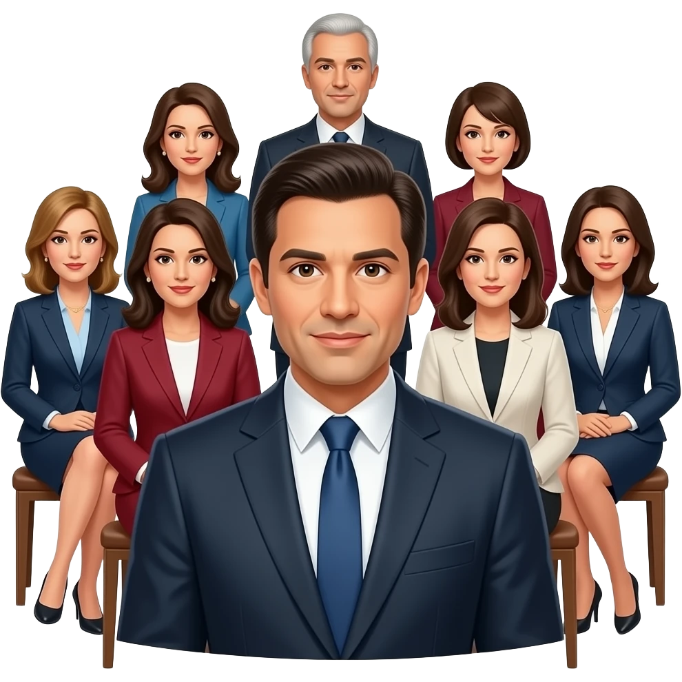 varias perfonas del govierno sentados en el congreso emoji