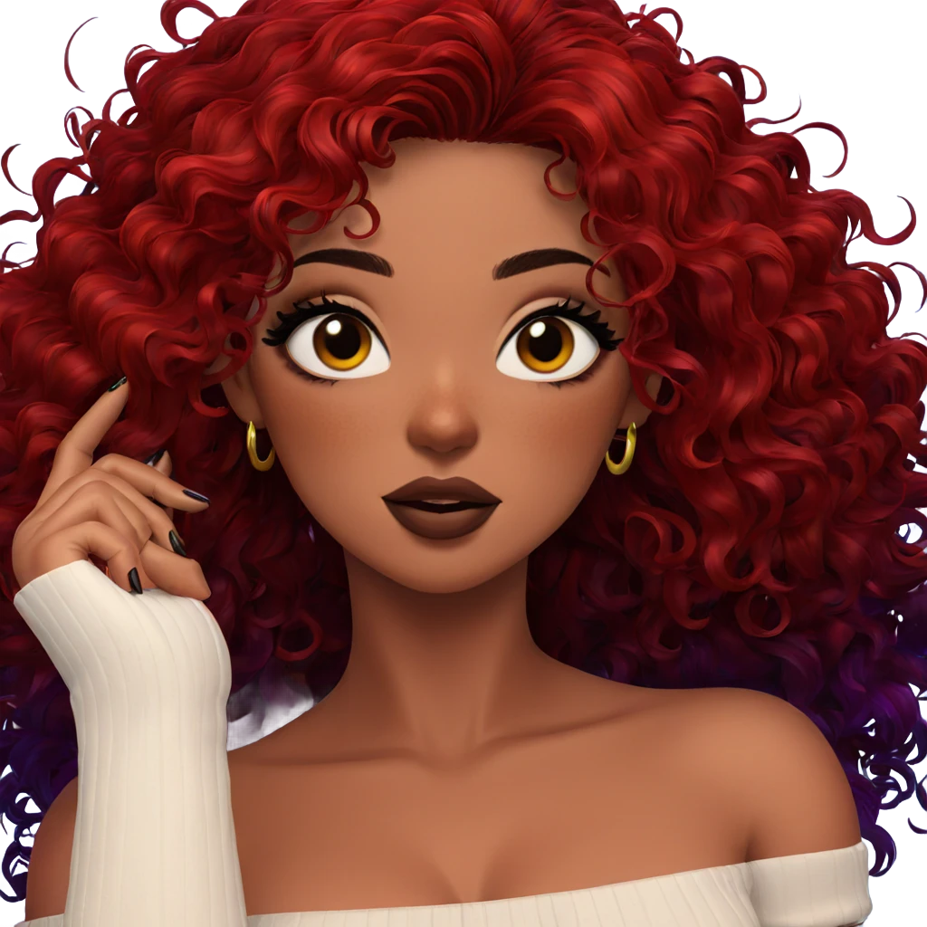 dark beauty with colorful flair emoji