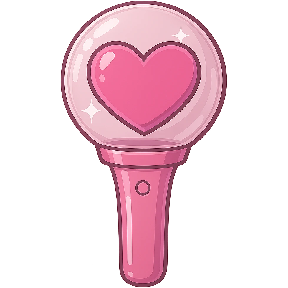 pink kpop lightstick, cute and glossy emoji