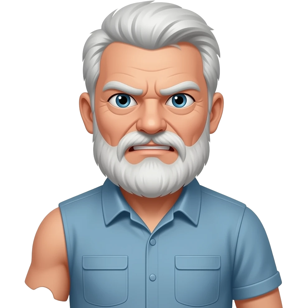 old angry man with body part emoji