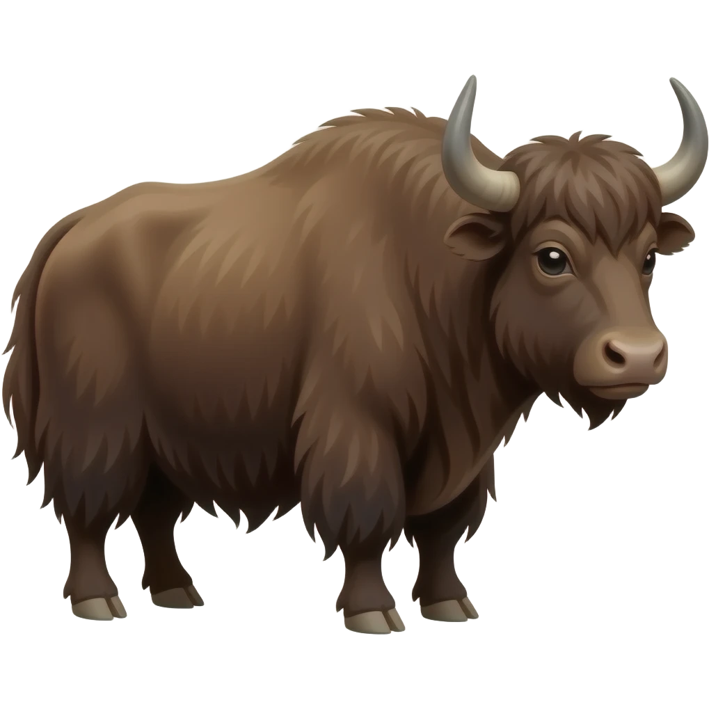 Cartoon brown yak emoji