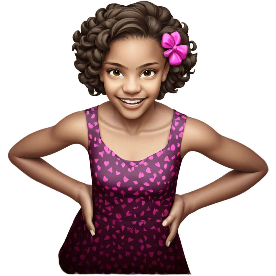 smiling girl in stylish dress emoji