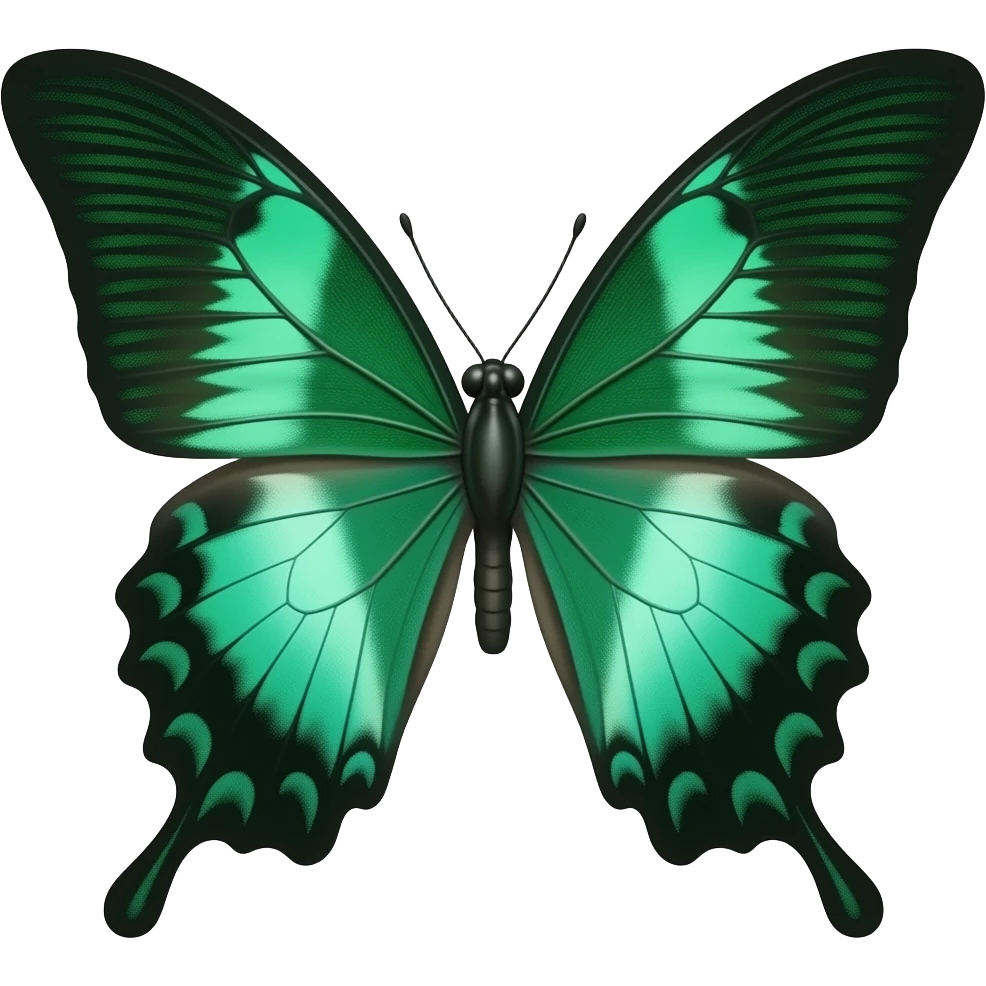 Borboleta verde escuro 3d emoji