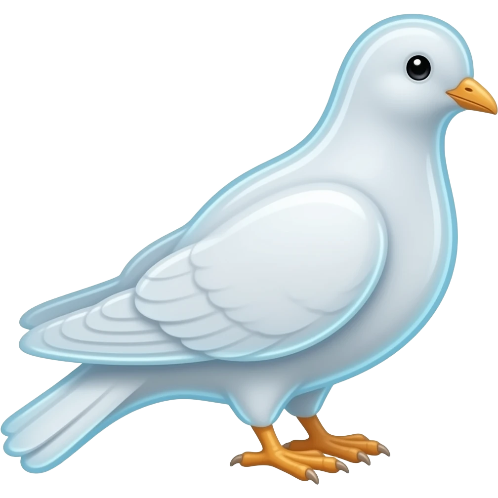 pomba branca vidro neon emoji