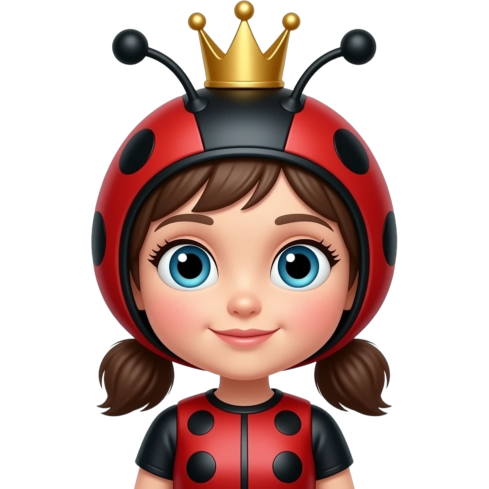 Ladybug girl with a crown and big eyes emoji