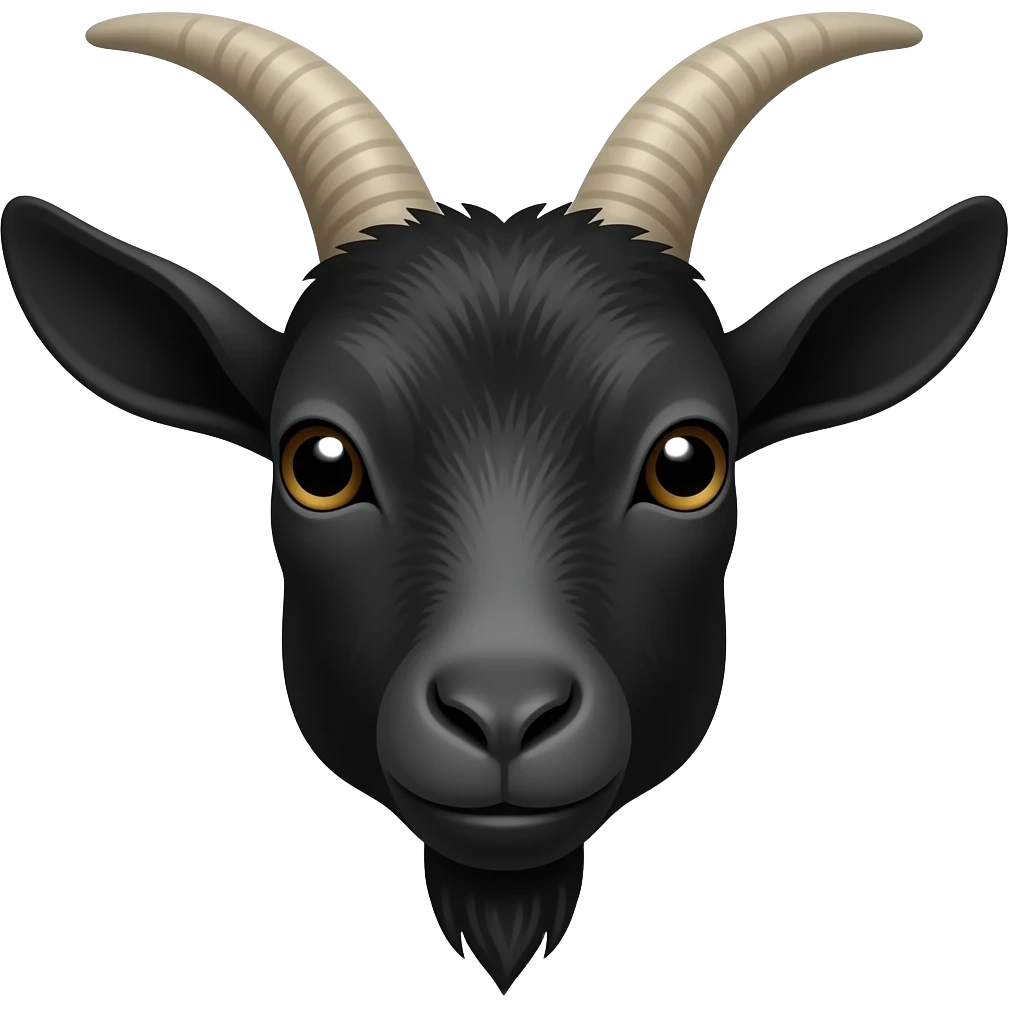Black goat face emoji