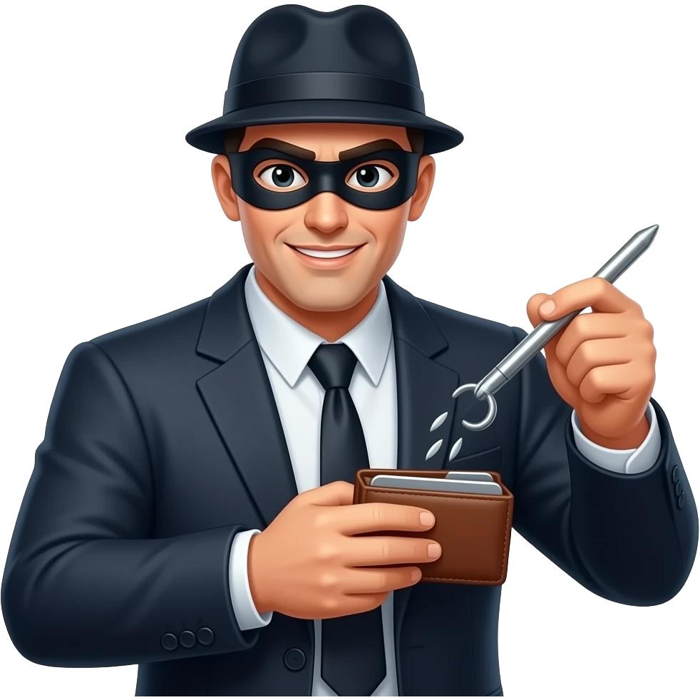 a thief stealing emoji