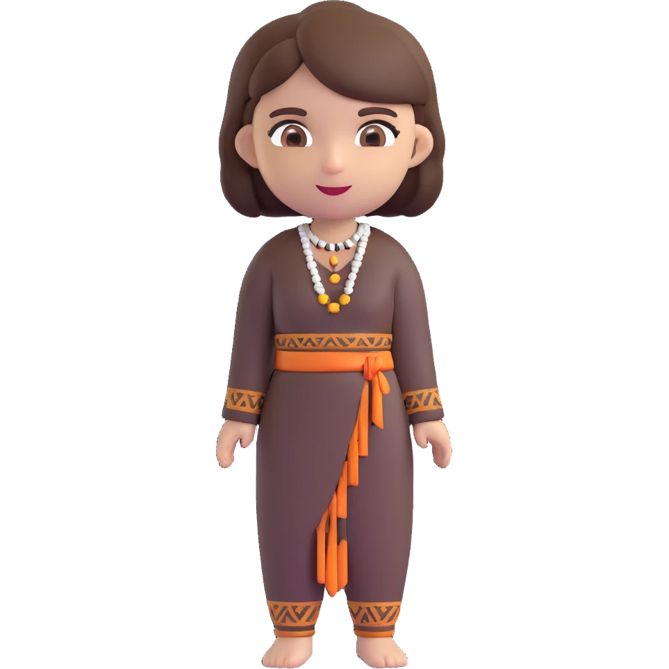 girl in a black Indian outfit, bob cut brown hair, white skin, emoji style emoji
