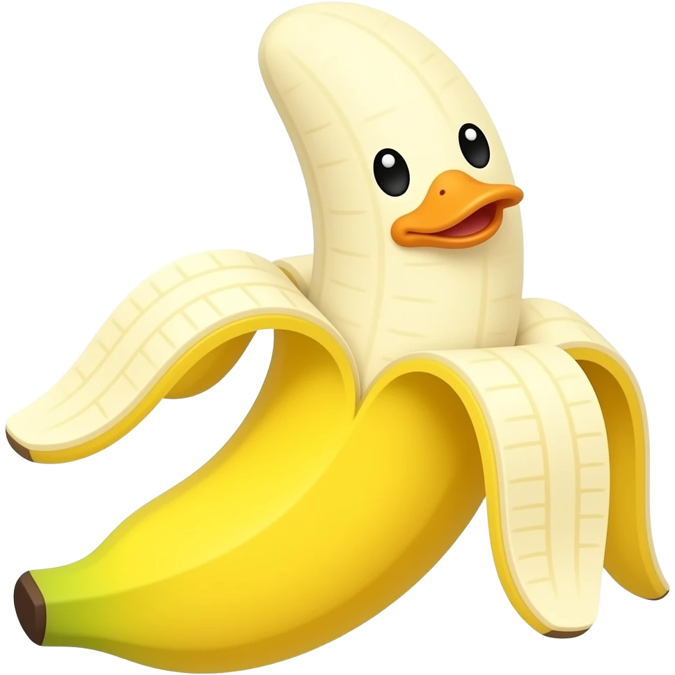The duck is a banana. emoji
