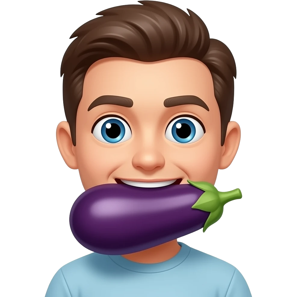 eggplant in mouth emoji