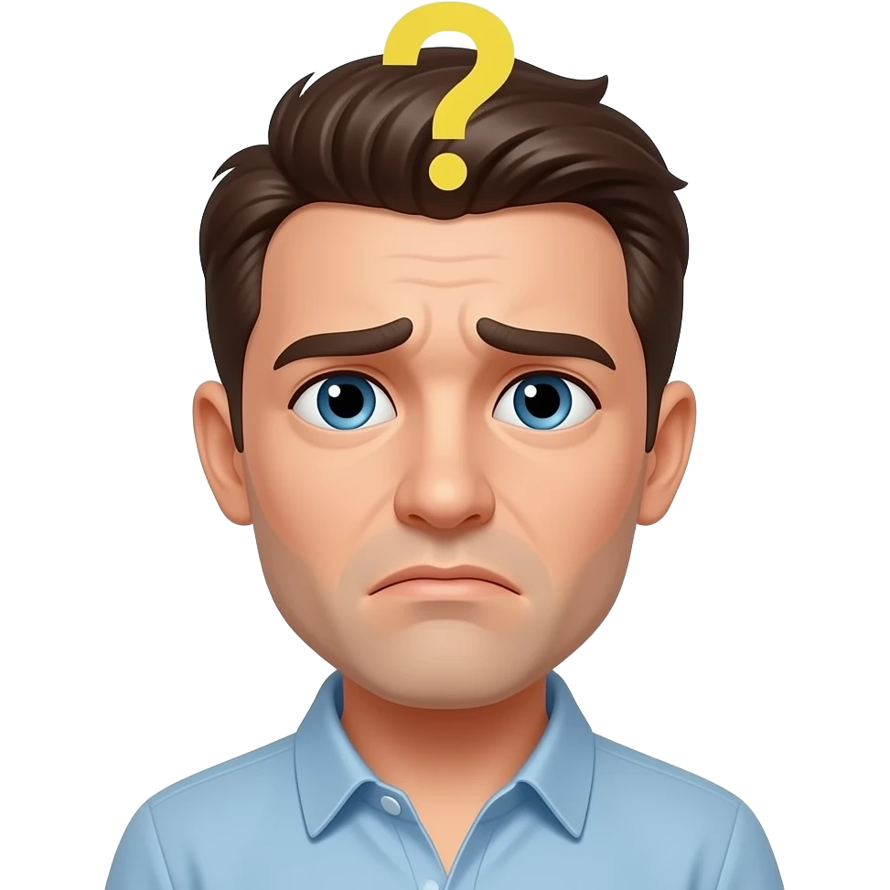 The confused (🤨thus one only) emoji with a question mark on top (?) emoji