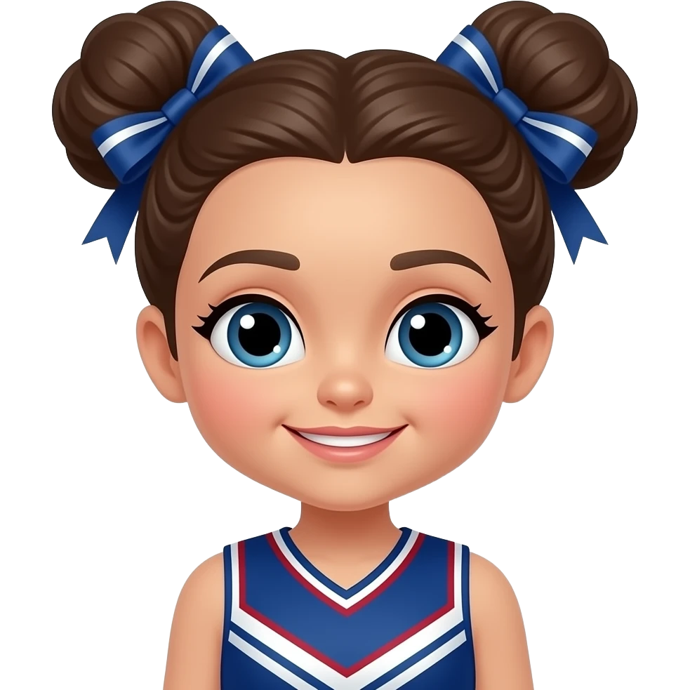 cheerleader kid with two sided bun emoji